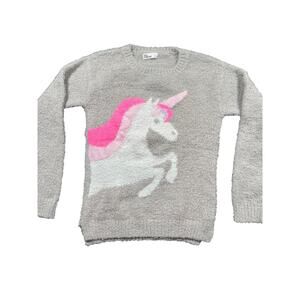 Epic Threads Sweater Pink & White Unicorn Gray &  Silver Threads - Youth L